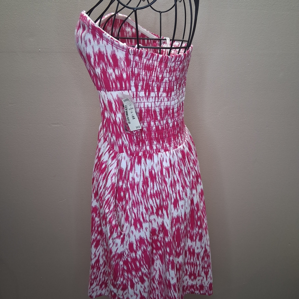 Aéropostale Strapless Pink Ikat Dress - Size M - New with Tags and Straps - Picture 10 of 12